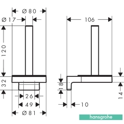 Hansgrohe - Hansgrohe AddStoris S Yedek Tuvalet Kağıtlığı, Mat Bronz