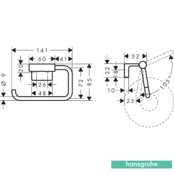 Hansgrohe - Hansgrohe AddStoris S Tuvalet Kağıtlığı Kapaksız, Satin Beyaz
