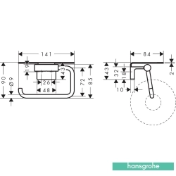 Hansgrohe - Hansgrohe AddStoris S Raflı Tuvalet Kağıtlığı Kapaksız, Mat Bronz