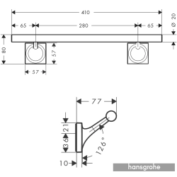 Hansgrohe - Hansgrohe Axor Starck Organic Banyo Tutunma Barı, 41 cm