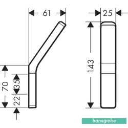 Hansgrohe - Hansgrohe Axor Universal Softsquare Havlu/Bornoz Tekli Askılık, Paslanmaz Çelik