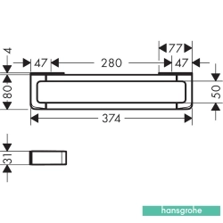 Hansgrohe - Hansgrohe Axor Universal Softsquare Banyo Tutunma Barı, 30 cm, Mat Kırmızı Altın
