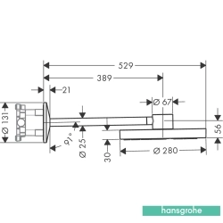 Hansgrohe - Hansgrohe Axor One Duvardan Tepe Duşu, 28 cm, Satin Siyah (Dirsek dahil)