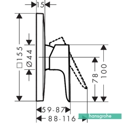Hansgrohe - Hansgrohe Talis E Ankastre Duş Bataryası, Satin Beyaz (Sıva Üstü Grubu)