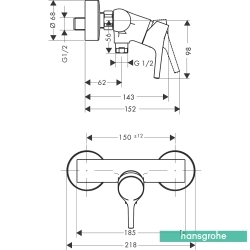 Hansgrohe - Hansgrohe Talis S Aplike Duş Bataryası