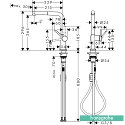 Hansgrohe - Hansgrohe Talis M54 Spiralli Eviye Bataryası, Satin Siyah
