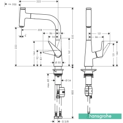 Hansgrohe - Hansgrohe Talis Select M51 Spiralli Eviye Bataryası, Paslanmaz Çelik