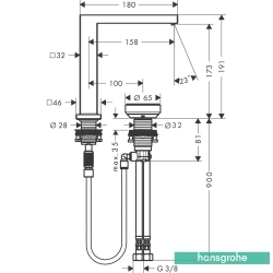 Hansgrohe - Hansgrohe Tecturis E 150 2 Delikli Lavabo Bataryası, Satin Beyaz