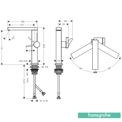 Hansgrohe - Hansgrohe Tecturis E 210 Yüksek Lavabo Bataryası, Satin Siyah