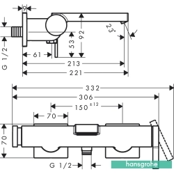 Hansgrohe - Hansgrohe Tecturis E Banyo Bataryası, Satin Siyah