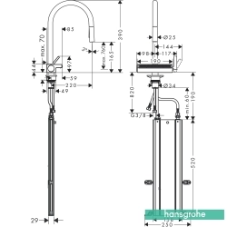 Hansgrohe - Hansgrohe Aquno Select M81 Spiralli Eviye Bataryası, 3 Fonksiyonlu, Satin Siyah