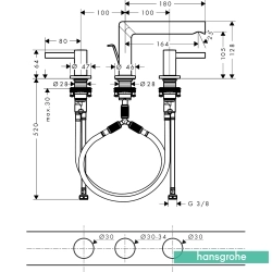 Hansgrohe - Hansgrohe Zesis S 100 3 Delikli Lavabo Bataryası, Sifon Kumandalı, Satin Siyah (EcoSmart+)