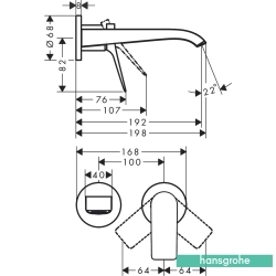Hansgrohe - Hansgrohe Vivenis Duvardan Ankastre Lavabo Bataryası, Mat Bronz
