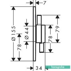 Hansgrohe - Hansgrohe DuoTurn S Ankastre Banyo Bataryası, 2 Yollu, Mat Bronz (Sıva Üstü Grubu)