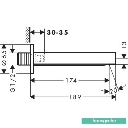 Hansgrohe - Hansgrohe Finoris Küvet Gagası 18 cm, Satin Siyah