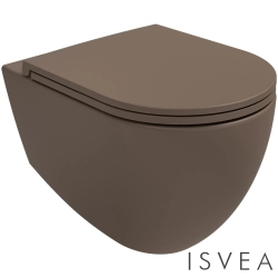 Isvea - Isvea Infinity CleaRim Plus Kanalsız Rimless Asma Klozet, 53 cm, Vizon