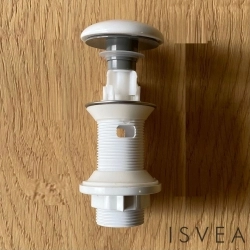 Isvea - Isvea Seramik Bas Aç-Kapa Sifon Tapa, Taşma Delikli, Beyaz