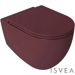 Isvea - Isvea F50 Yavaş Kapanan Klozet Kapağı, Rustik Bordo