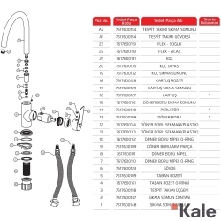 Kale - Kale Tandem Yüksek Lavabo Bataryası (Döner Borulu)