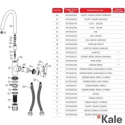 Kale - Kale Tandem Döner Borulu Eviye Bataryası