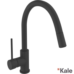 Kale - Kale Gastro U Pull Down Spiralli Eviye Bataryası, Mat Siyah