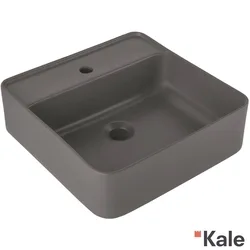 Kale - Kale Smartedge Kare Çanak Lavabo, 45 cm, Mat Antrasit