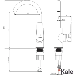 Kale - Kale Tandem Yüksek Lavabo Bataryası (Döner Borulu)