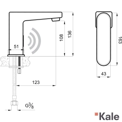 Kale - Kale Inova Mono Fotoselli Lavabo Bataryası (Tek Su Girişli-Pilli ve Elektrikli)
