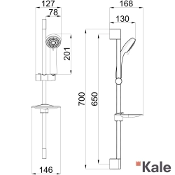 Kale - Kale Rain S110 Sürgülü Duş Seti, 3 Akışlı