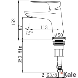 Kale - Kale Tandem H12 Lavabo Bataryası, Mat Siyah