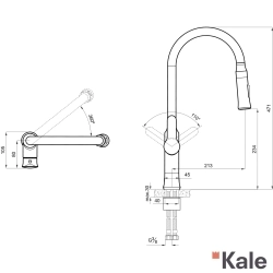 Kale - Kale Master Pull Down Spiralli Eviye Bataryası