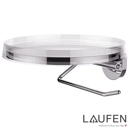 Laufen - Laufen Disk kase şeffaf kristal ile kağıt tutucu, Ø 18,3 cm,