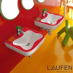 Laufen - Laufen Flora Kids Beyaz-Kırmızı Lavabo, 45 cm