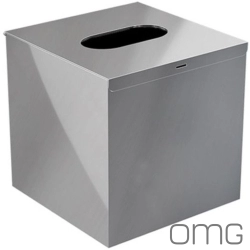 OMG - OMG Kare Kağıt Mendillik, Parlak Paslanmaz Çelik (Tezgah Üzeri/Duvardan) - KLQ6015-02-P