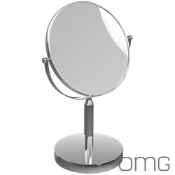 OMG - OMG Yuvarlak Çift Yönlü Makyaj Aynası 1/3x Büyüteçli (Tezgah Üzeri) - MR6005-02-CR