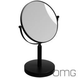 OMG - OMG Yuvarlak Çift Yönlü Makyaj Aynası 1/3x Büyüteçli, Mat Siyah (Tezgah Üzeri) - MR6005-02-N