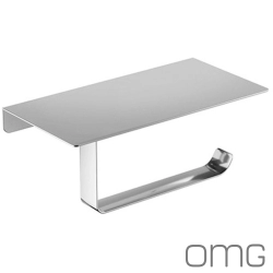 OMG - OMG Etajerli Oval Tuvalet Kağıtlığı, Parlak Paslanmaz Çelik - PHW6003-01-P