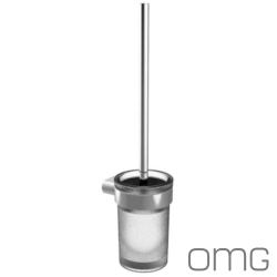 OMG - OMG Pi Tuvalet Fırçalığı (Duvardan, Krom + Cam) - PI5004-01-CR
