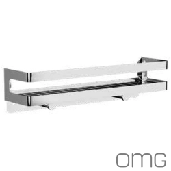 OMG - OMG İkili Askılı Malzemelik, 30 cm, Parlak Paslanmaz Çelik (Duvardan) - SBO6012-30H-P