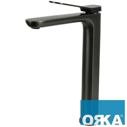 Orka - Orka Moderna Tezgah Üstü Lavabo Bataryası, Fırçalı Gri