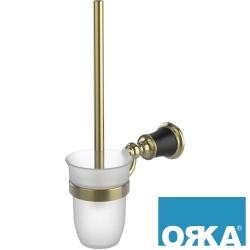 Orka - Orka Premium Duvardan Tuvalet Fırçalığı, Siyah-Altın