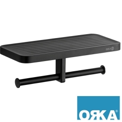 Orka - Orka Sharp Etajerli Tuvalet Kağıtlığı, Siyah