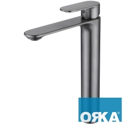 Orka - Orka Sharp Tezgah Üstü Lavabo Bataryası, Fırçalı Gri