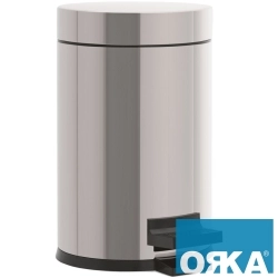 Orka - Orka Pedallı Çöp Kovası, 3 lt, Fırçalı Gri