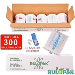 Rulopak - Rulopak Kollu Hijyenik Klozet Kapağı Rulosu (1 koli = 5 adet)