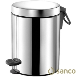 Sanco - Sanco Pedallı Çöp Kovası, Yavaş Kapanır, Parlak Paslanmaz Çelik (5 Litre) - 90680-A90