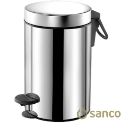 Sanco - Sanco Pedallı Çöp Kovası, Yavaş Kapanır, Parlak Paslanmaz Çelik (3 Litre) - 90689-A90