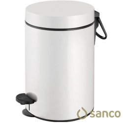 Sanco - Sanco Pedallı Çöp Kovası, Yavaş Kapanır, Beyaz (3 Litre) - 90689-M101