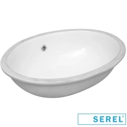 Serel - Serel Oval Tezgah Altı Lavabo, 56 cm