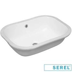 Serel - Serel Dikdörtgen Tezgah Altı Lavabo, 50 cm
